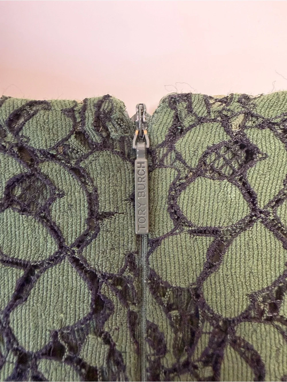 Tory Burch Mariana Lace Dress 6 Douglas Fir Green Old Money